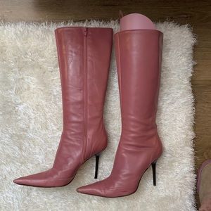 Charles David Pink Leather Boots